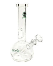 Load image into Gallery viewer, An Encore Fixed Stem Bubble Bong with green decals.