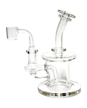 Load image into Gallery viewer, The side of a TKO Clear Popped Hole Dab Rig.