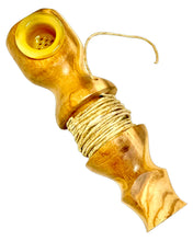 Load image into Gallery viewer, An Italian Olivewood Hemp Wick Wooden Pipe from Steve's Dank Pipes.
