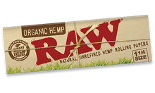 Load image into Gallery viewer, A pack of Raw Organic Hemp 1 1/4 Rolling Papers.