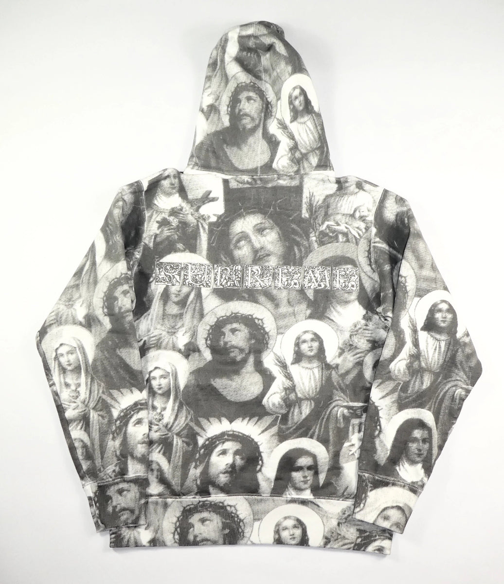 Supreme Jesus and Mary Hooded Sweatshirt Dark Grey