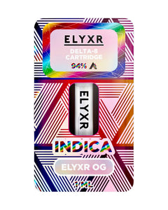 A Elyxr OG Indica Elyxr LA Delta 8 THC Cartridge (1g/1mL).