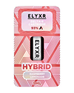 A Raspberry Lemonade Hybrid Elyxr LA Delta 8 THC Cartridge (1g/1mL).