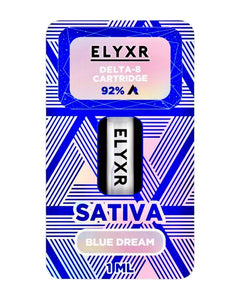 A Blue Dream Sativa Elyxr LA Delta 8 THC Cartridge (1g/1mL).
