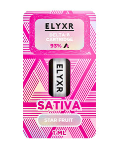 A Star Fruit Sativa Elyxr LA Delta 8 THC Cartridge (1g/1mL).