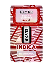 Load image into Gallery viewer, A Tiger Blood Indica Elyxr LA Delta 8 THC Cartridge (1g/1mL).
