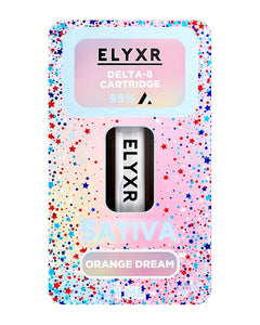 An Orange Dream Sativa Elyxr LA Delta 8 THC Cartridge (1g/1mL).