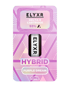 A Purple Dream Hybrid Elyxr LA Delta 8 THC Cartridge (1g/1mL).