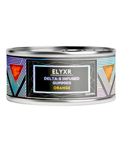 Load image into Gallery viewer, A 20-pack container of Orange Elyxr LA Delta 8 THC Gummies (500mg).

