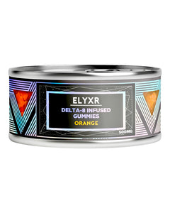 A 20-pack container of Orange Elyxr LA Delta 8 THC Gummies (500mg).