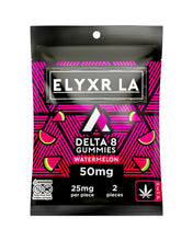 Load image into Gallery viewer, A Watermelon Elyxr LA Delta 8 THC Gummies 2-Pack (50mg).
