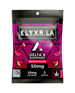 A Watermelon Elyxr LA Delta 8 THC Gummies 2-Pack (50mg).