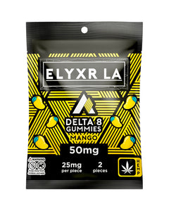 A Mango Elyxr LA Delta 8 THC Gummies 2-Pack (50mg).