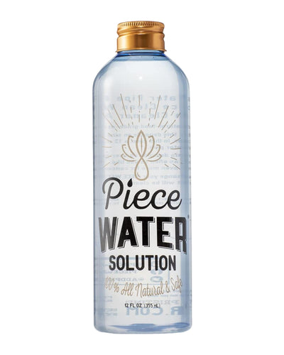 A 12oz 355 ml bottle of Piece Water Solution.