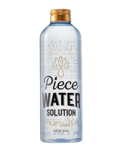 A 12oz 355 ml bottle of Piece Water Solution.