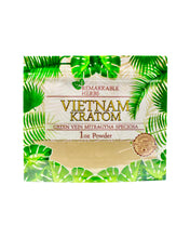 Load image into Gallery viewer, A 1 oz (28g) bag of Remarkable Herbs Green Vein Vietnam Kratom Powder.
