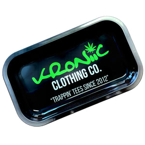 A Kroniic Clothing Logo Rolling Tray.