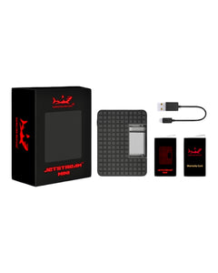 A black Jetstream Mini Self-Propelling Battery and included kit, made by Hamilton Devices for 510 cartridges.
