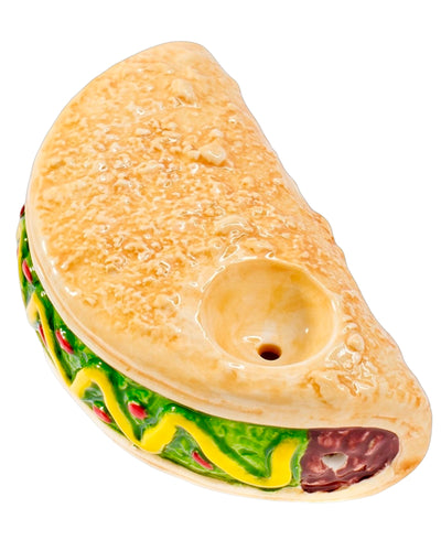 A Wacky Bowlz Taco Ceramic Hand Pipe.