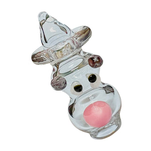 A short clear Moxie Cutie Herd Spinner Carb Cap made by TKO Glassworks.