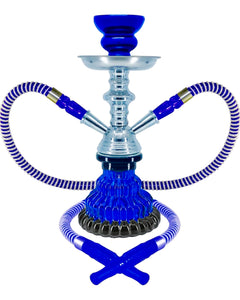 A blue Sparta 10" 2-Hose Premium Hookah.
