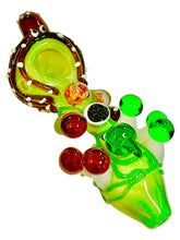 Load image into Gallery viewer, A green Squid Habitat Spoon Hand Pipe.

