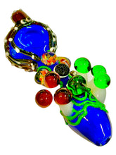 Load image into Gallery viewer, A blue Squid Habitat Spoon Hand Pipe.
