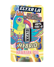 Load image into Gallery viewer, A Hybrid Hawaiian POG Elyxr LA Live Resin THC-A Cartridge (1 gram/1mL).
