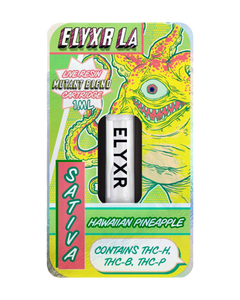 A Sativa Hawaiian Pineapple Elyxr LA Live Resin Mutant Blend (THC-P, THC-B, THC-H) Cartridge (1 gram/1mL).