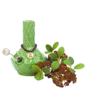 Load image into Gallery viewer, A Woodland Turtle Bud Vase Bong with Seeded Fig Faux Floral Arrangement removed.
