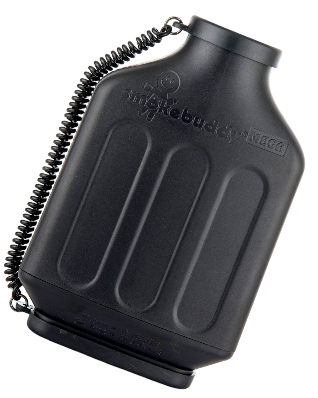 A black Smoke Buddy Mega Personal Air Filter.