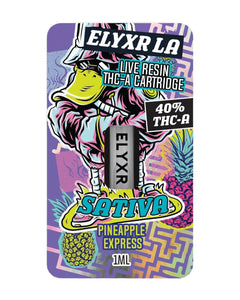 A Sativa Pineapple Express Elyxr LA Live Resin THC-A Cartridge (1 gram/1mL)