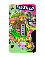 Load image into Gallery viewer, A Sativa Guava Jam Elyxr LA Live Resin THC-A Cartridge (1 gram/1mL).
