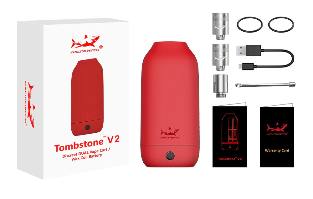Tombstone V2 Double Cartridge Battery & Dab Pen Smoke Glass Vape Tombstone V2 Double Cartridge Battery & Dab Pen Smoke Glass Vape