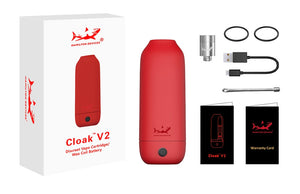 A red Cloak V2 and all of it's accessories.
