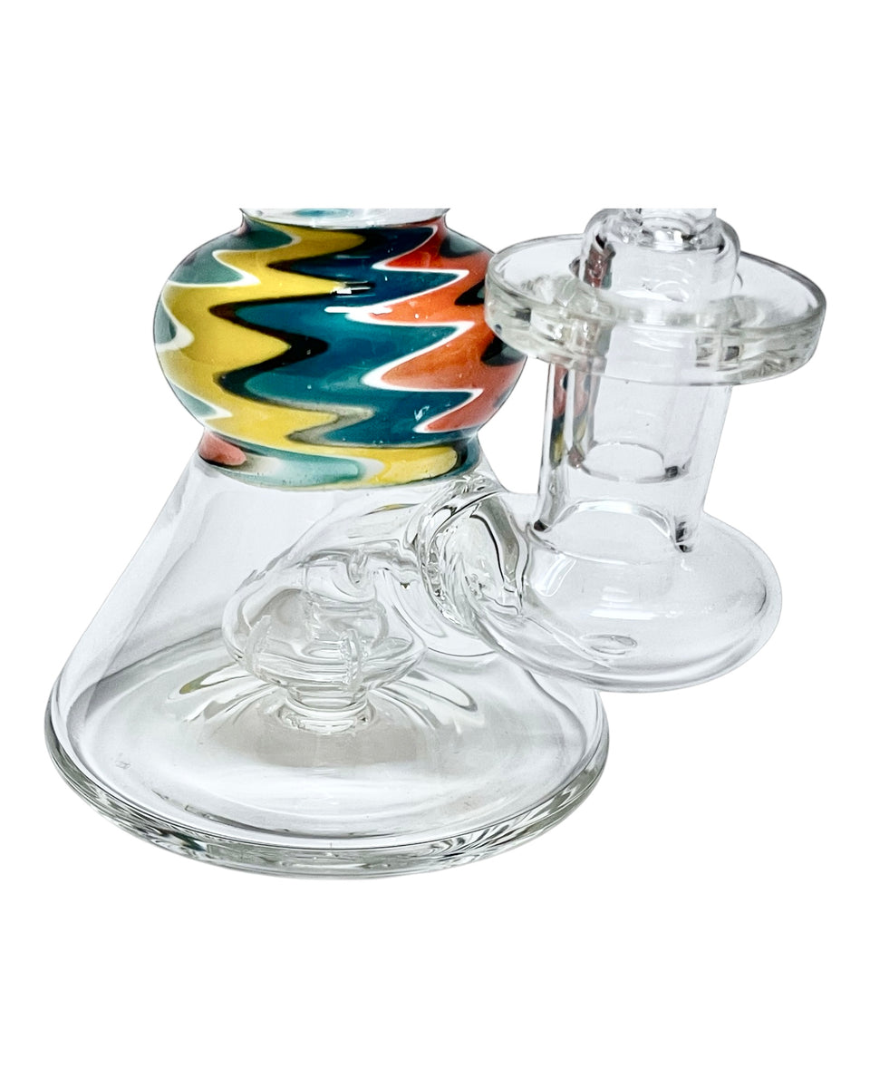 Multicolor Middle Mini Dab Rig – Smoke Glass Vape