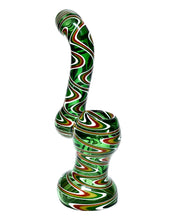 Load image into Gallery viewer, A Multicolor Swirl Skinny Bubbler.
