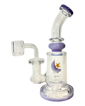 Load image into Gallery viewer, The side of a Star and Moon Dab Rig Water Pipe.
