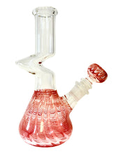 Load image into Gallery viewer, The side of a red Small Zig Zag Zong Bong.
