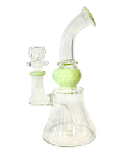 Load image into Gallery viewer, The side of a Slyme Honeycomb Water Pipe.
