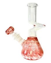 Load image into Gallery viewer, The side of a red Small Zig Zag Zong Bong.
