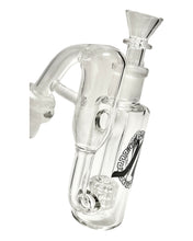 Load image into Gallery viewer, A 14mm 45 Degree Monark Matrix Recycler Ash Catcher on a water pipe.
