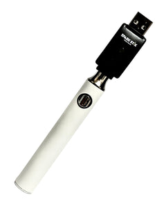 A white Spark Stix Variable Voltage Pen Battery.