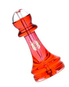 A Red Pulsar Chess Pawn Glycerin Hand Pipe.