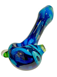 A TKO Glassworks Fumed Tech Pattern Hand Pipe.