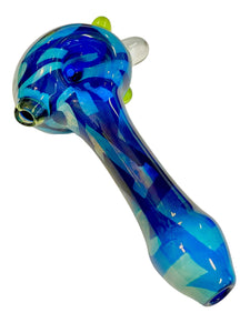 A TKO Glassworks Fumed Tech Pattern Hand Pipe.