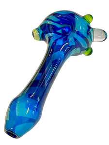 A TKO Glassworks Fumed Tech Pattern Hand Pipe.