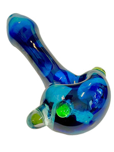 A TKO Glassworks Fumed Tech Pattern Hand Pipe.