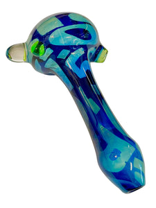 A TKO Glassworks Fumed Tech Pattern Hand Pipe.