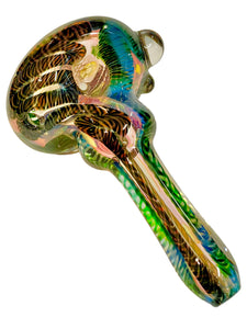 A TKO Glassworks Latty Fumed Dot Cap Hand Pipe.